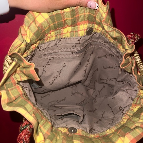 Isabella’s Journey Red and Green Floral Mini Shoulder Tote Bag - Picture 4 of 6